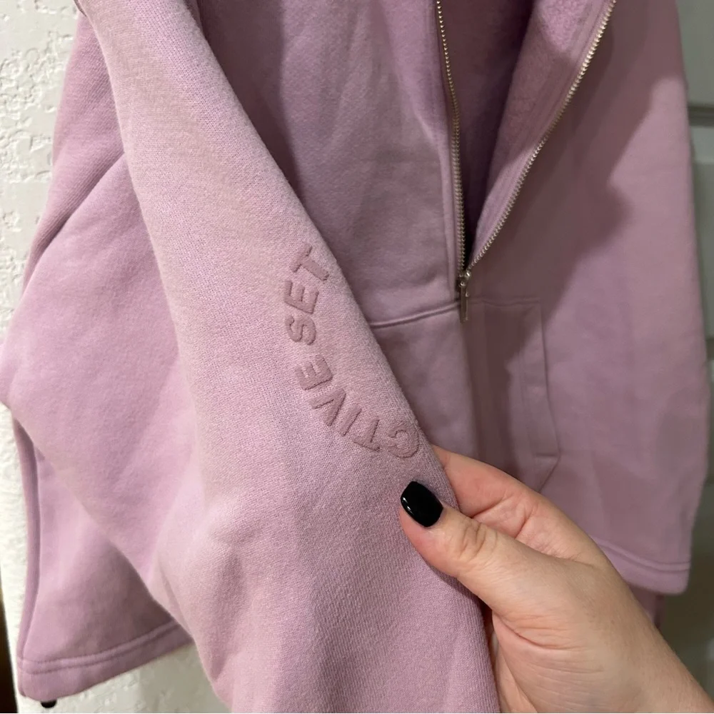 New Set Active Half Zip Pullover Crush Pink Purple - Picture 6 of 7